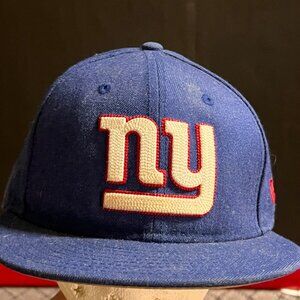 Vtg NFL Licensed New York Giants Denim Stitch Style‎ New Era SnapBack Hat (GS2)